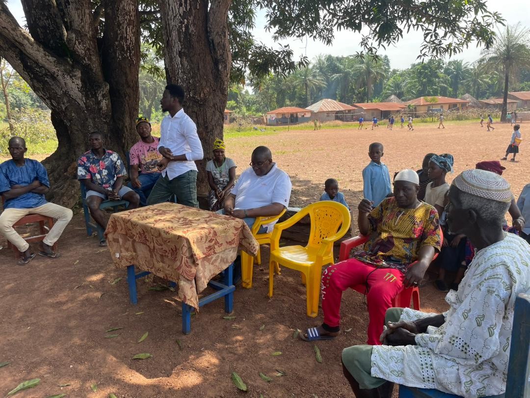Joseph K., Develop Africa Program Manager in Sierra Leone, giving a speech